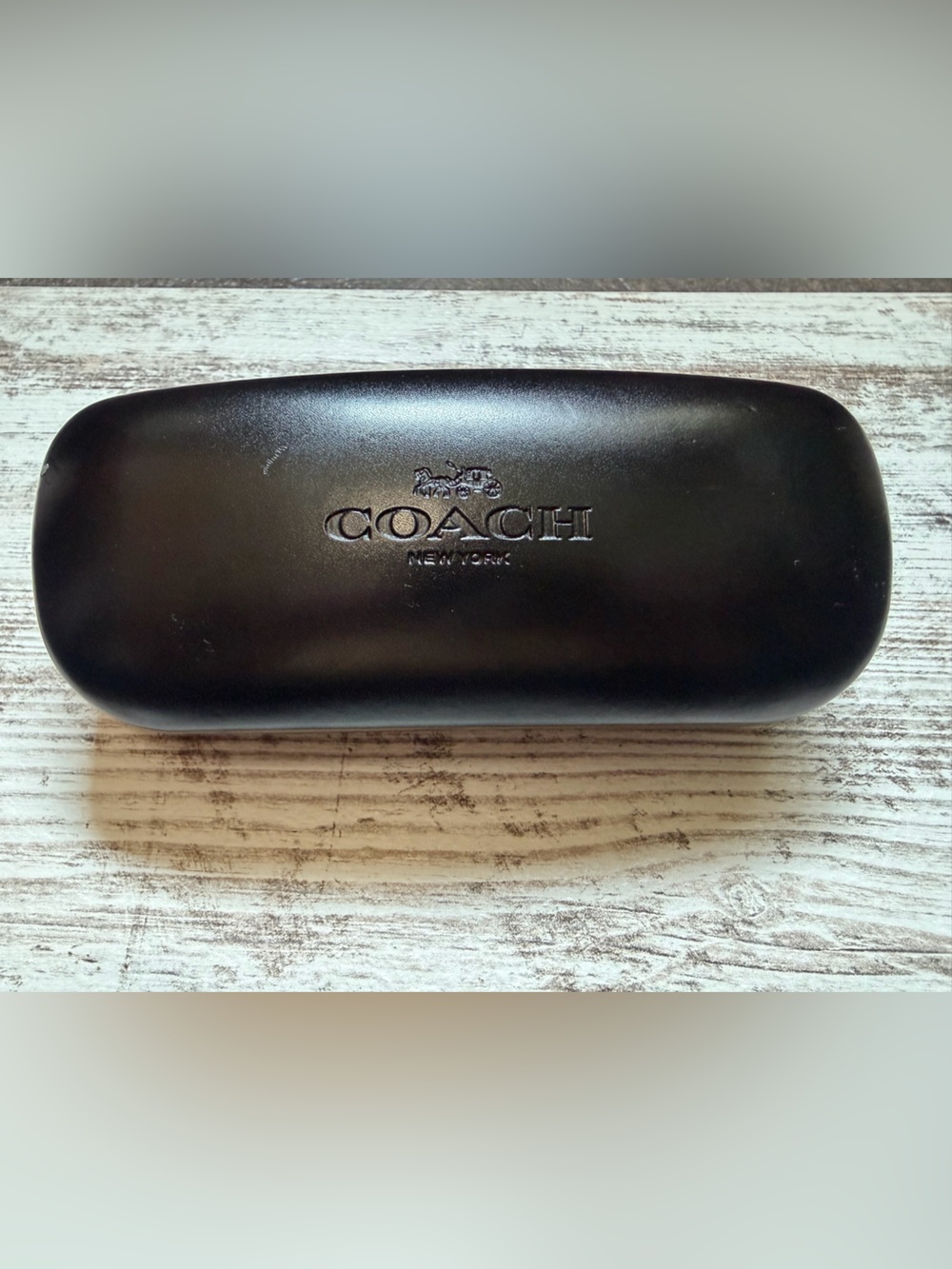 Coach Signature Black Hard Clam Shell Eye Glasses Sunglasses Case Clamshell